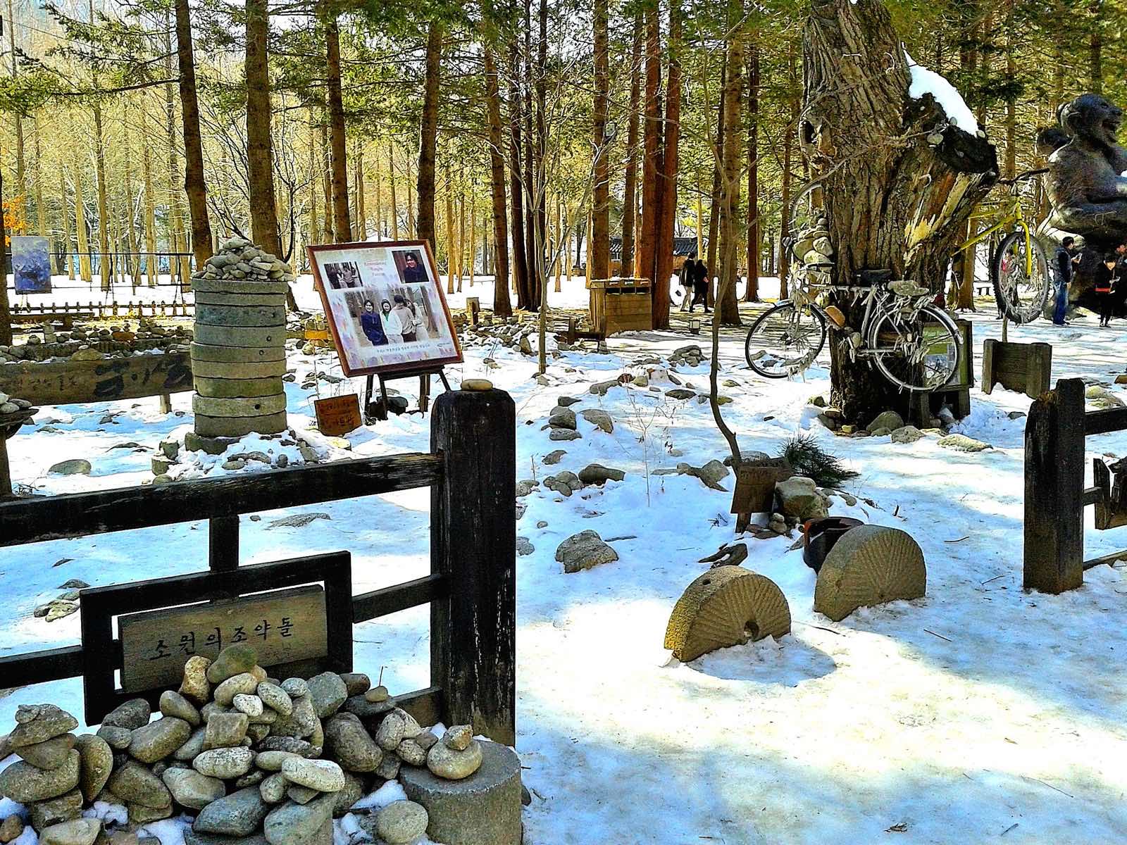 Winter Sonata memorial statue spot on Nami Island