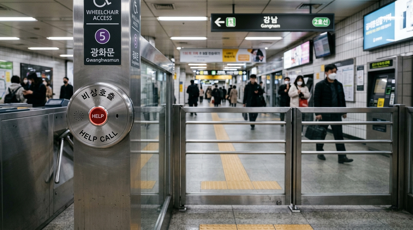 Emergency Gate Call Button Intercom in Seoul Subway